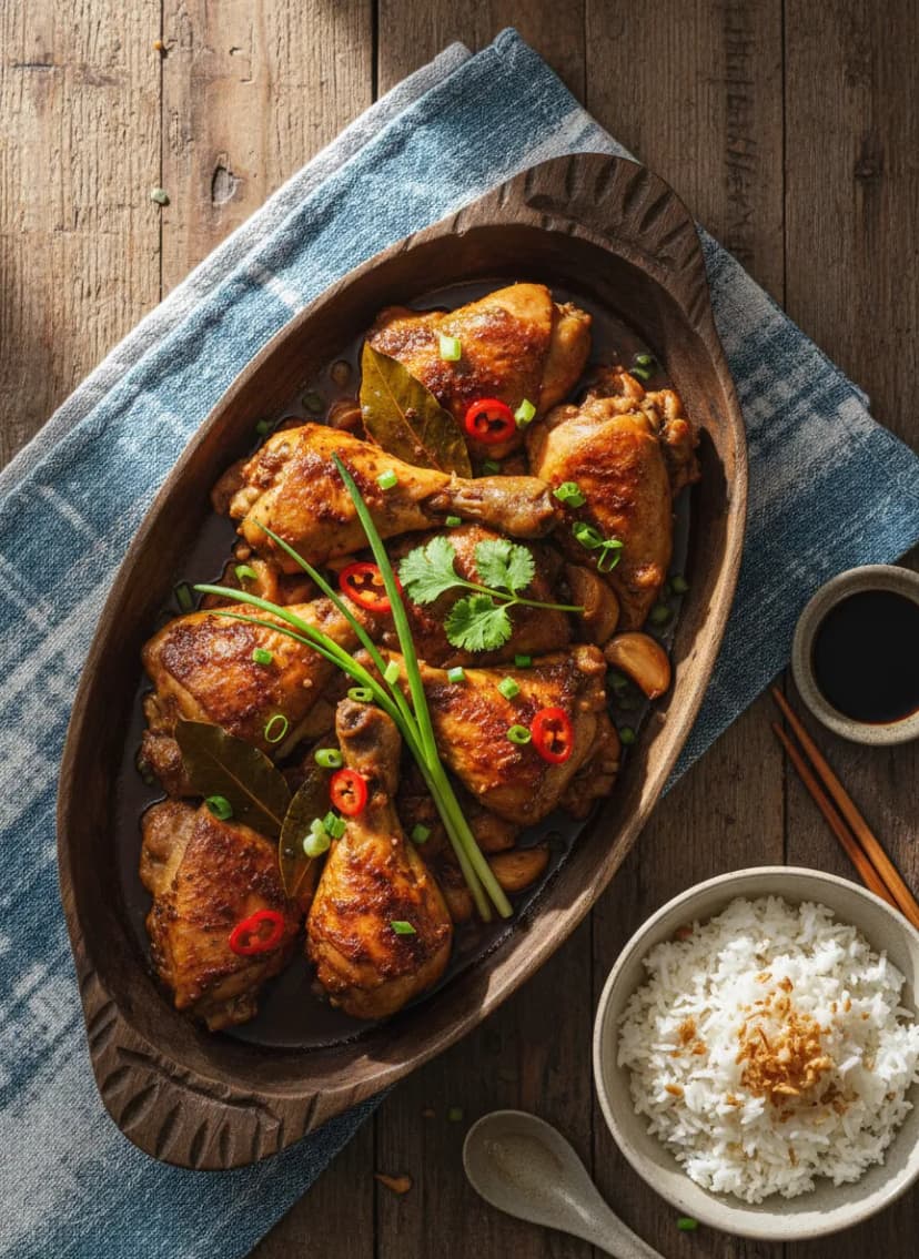 Adobo de pollo filipino