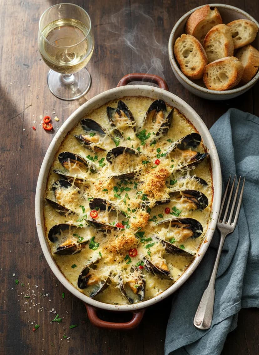 Gratinado de mejillones