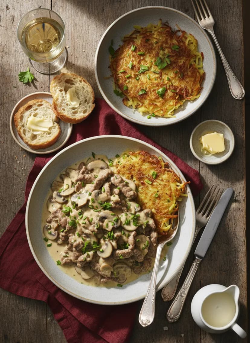 Zürcher Geschnetzeltes en salsa de crema