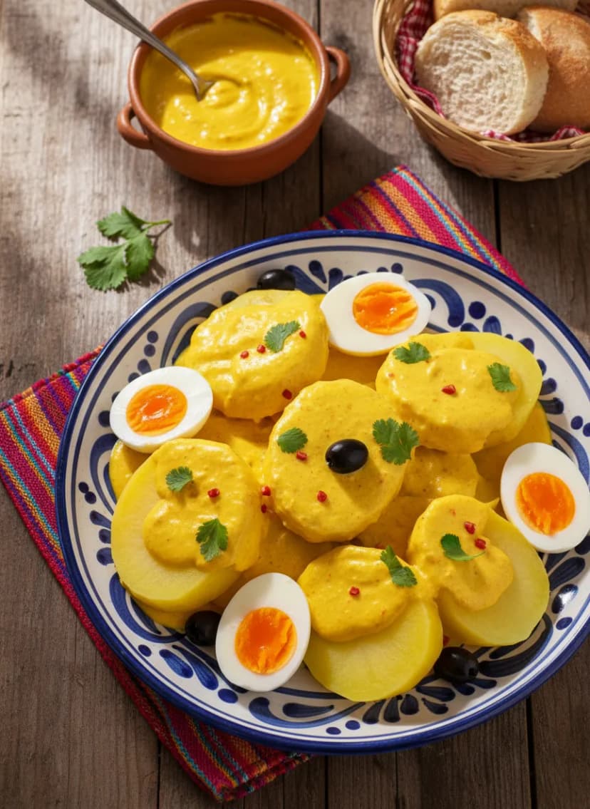 Papa a la huancaína peruana