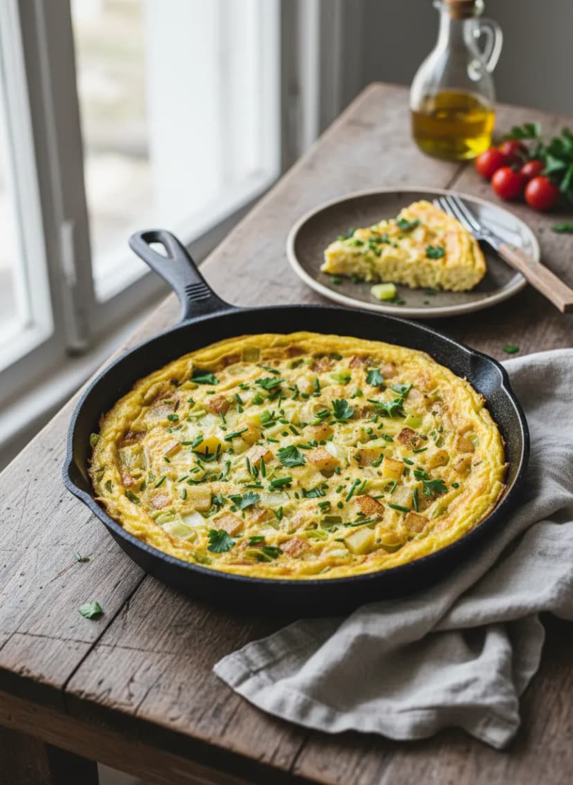 Frittata de puerro y patata
