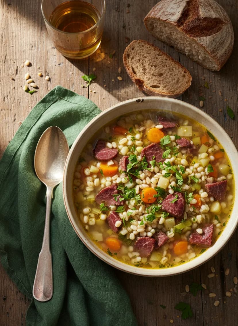 Sopa de cebada de los Grisones