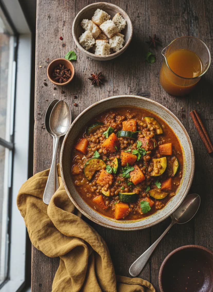 Estofado sabroso de colinabo y calabacín