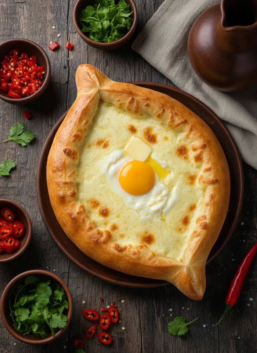 Khachapuri Adjaruli georgiano