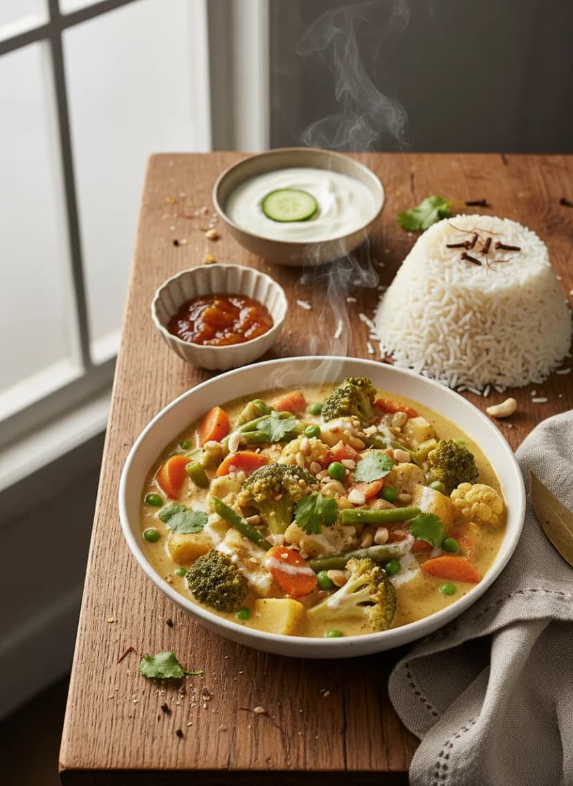 Korma de verduras indio
