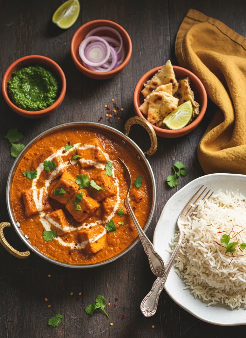 Paneer Makhani con arroz basmati
