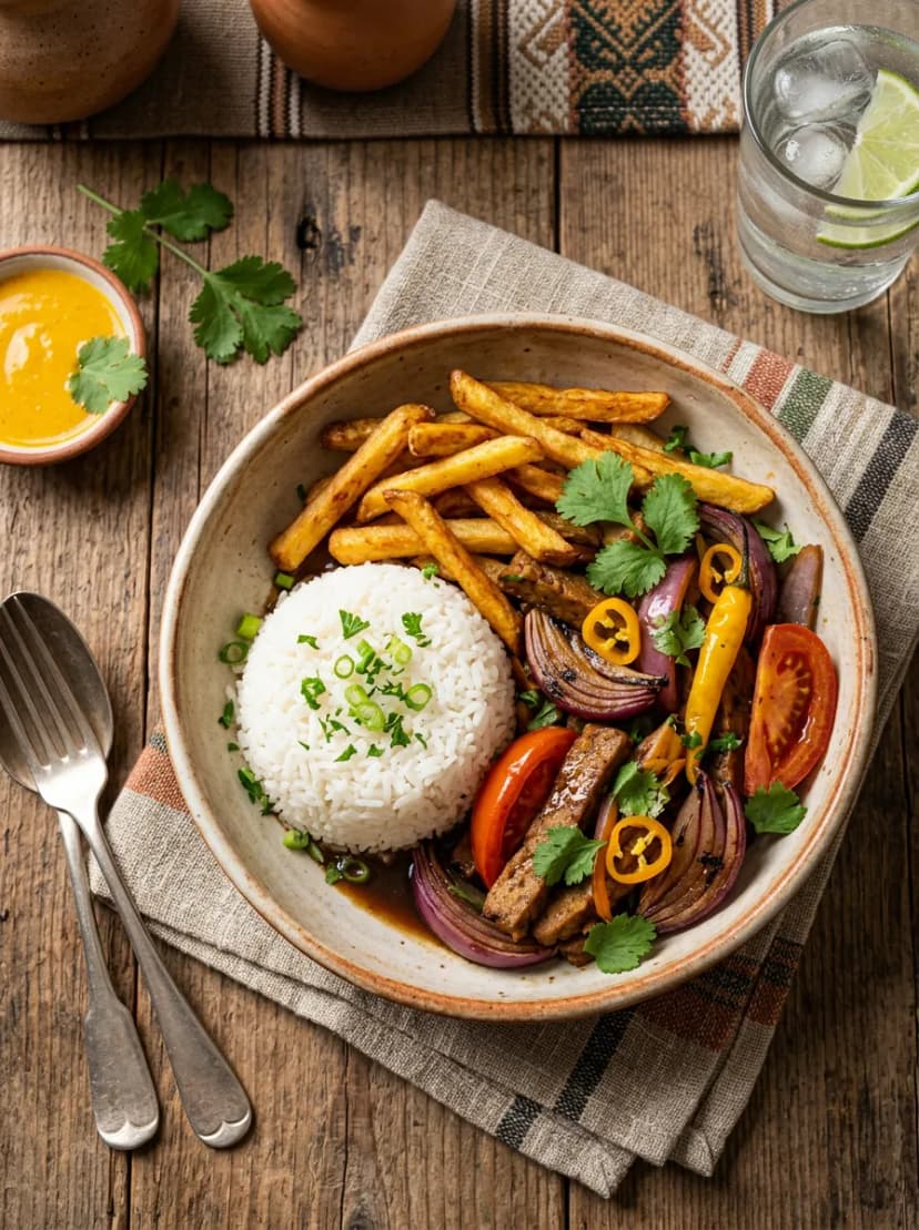 Lomo Saltado Peruano (Versión Vegetariana)