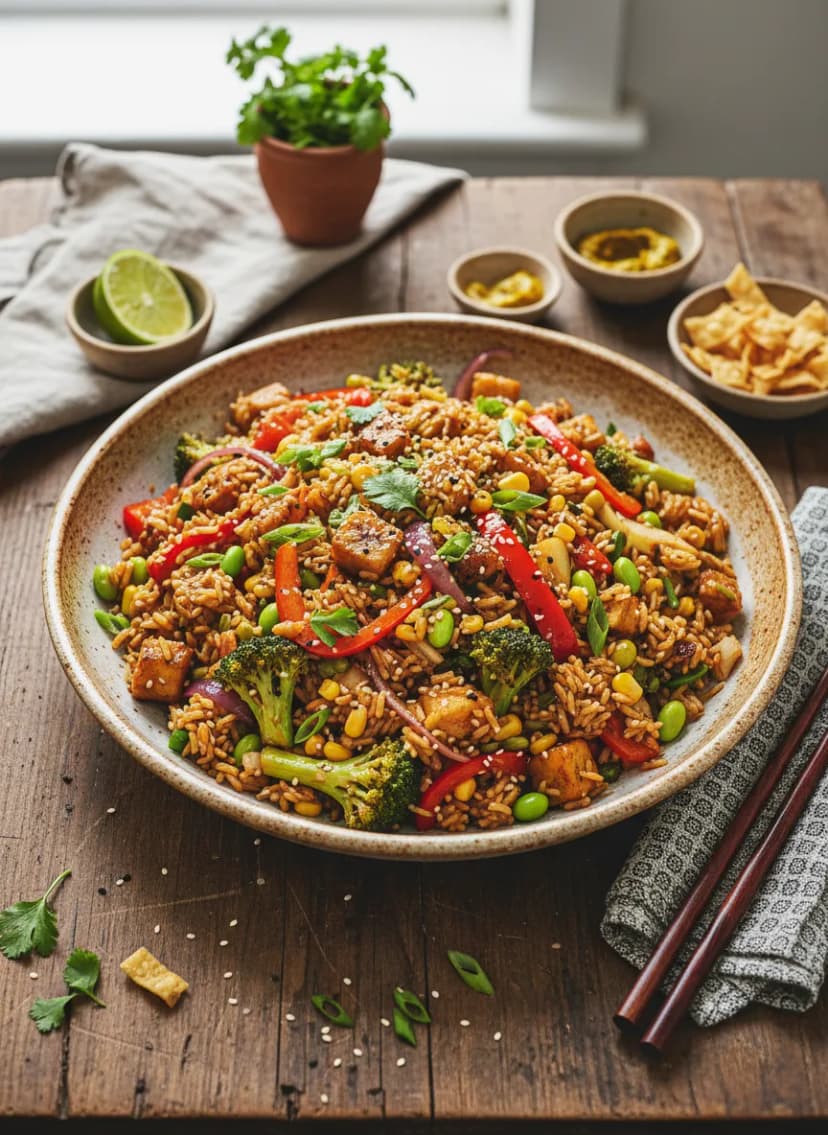 Arroz Chaufa de verduras estilo peruano