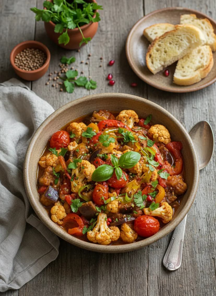 Guiso de coliflor georgiano (estilo Ajapsandali)