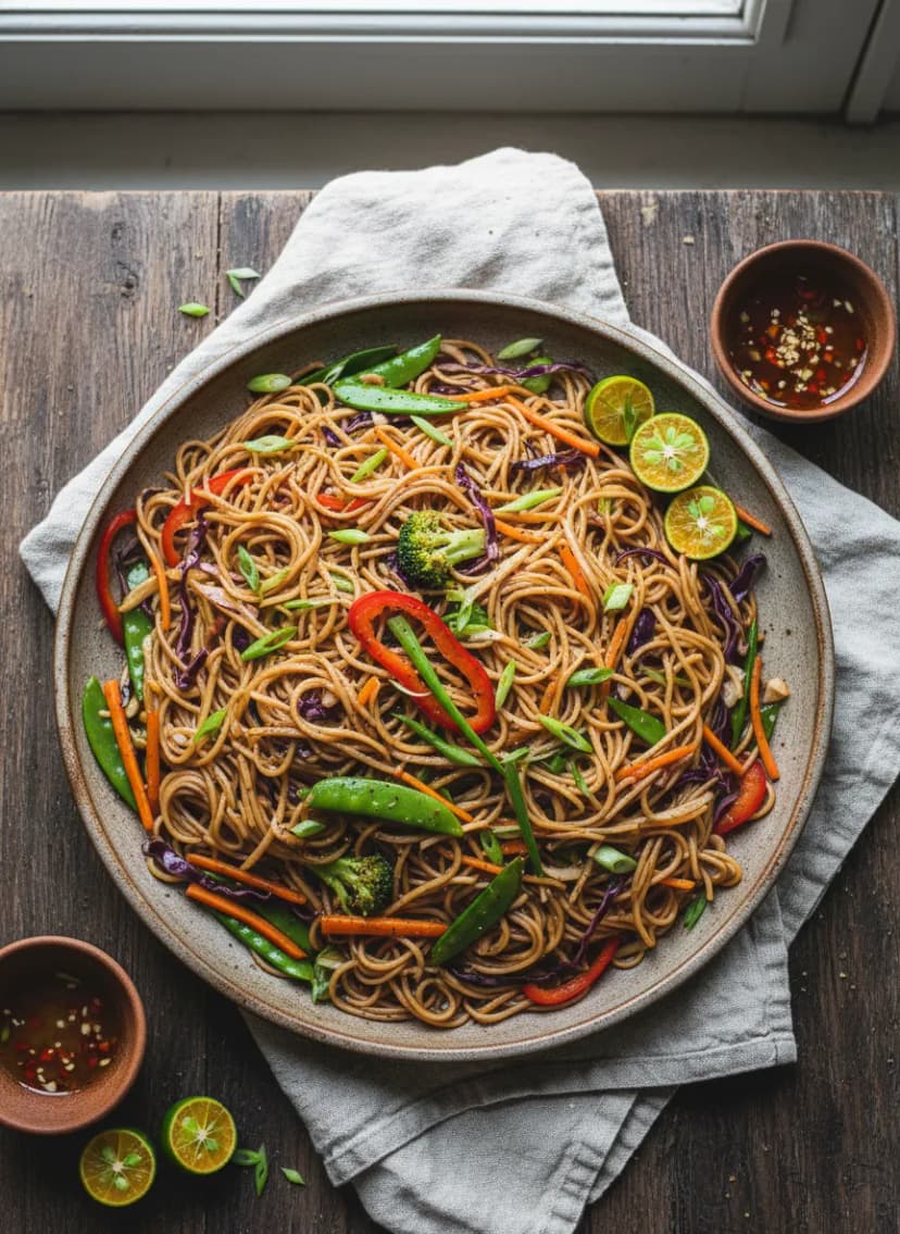 Pansit de verduras filipino