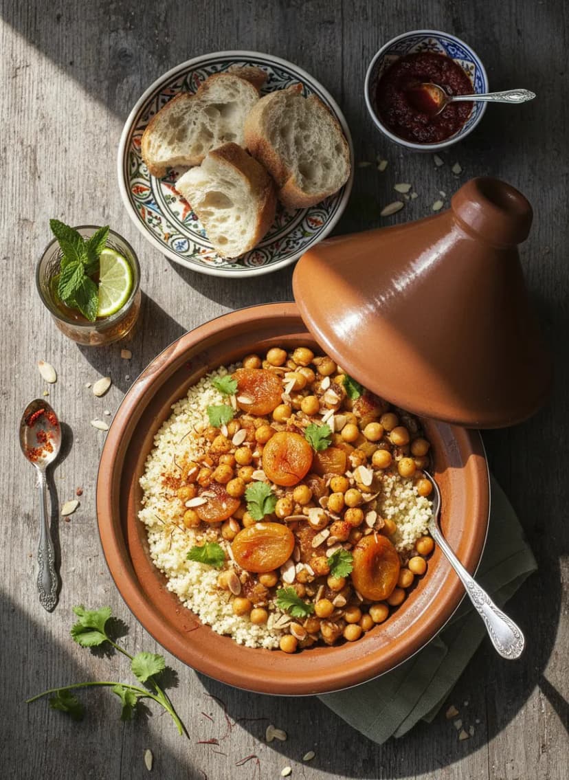 Moroccan-Style Chickpea and Apricot Tagine
